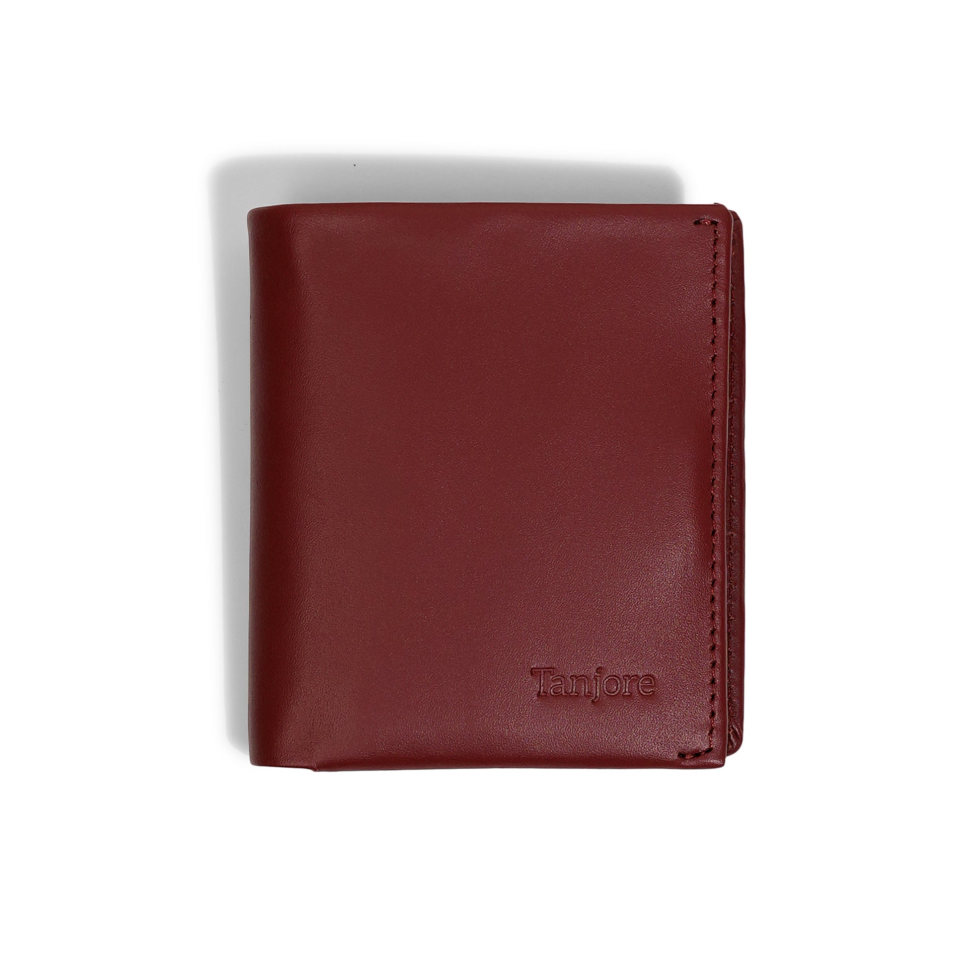 Front view of the Tanjore Reserve Sleeve in Plum. A Slim Profile wallet crafted from Full Grain Nappa Leather featuring RFID protection.