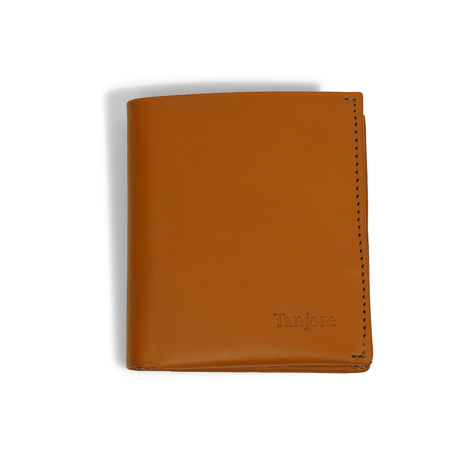 Front view of the Tanjore Reserve Sleeve in Tan. A Slim Profile wallet crafted from Full Grain Nappa Leather featuring RFID protection.